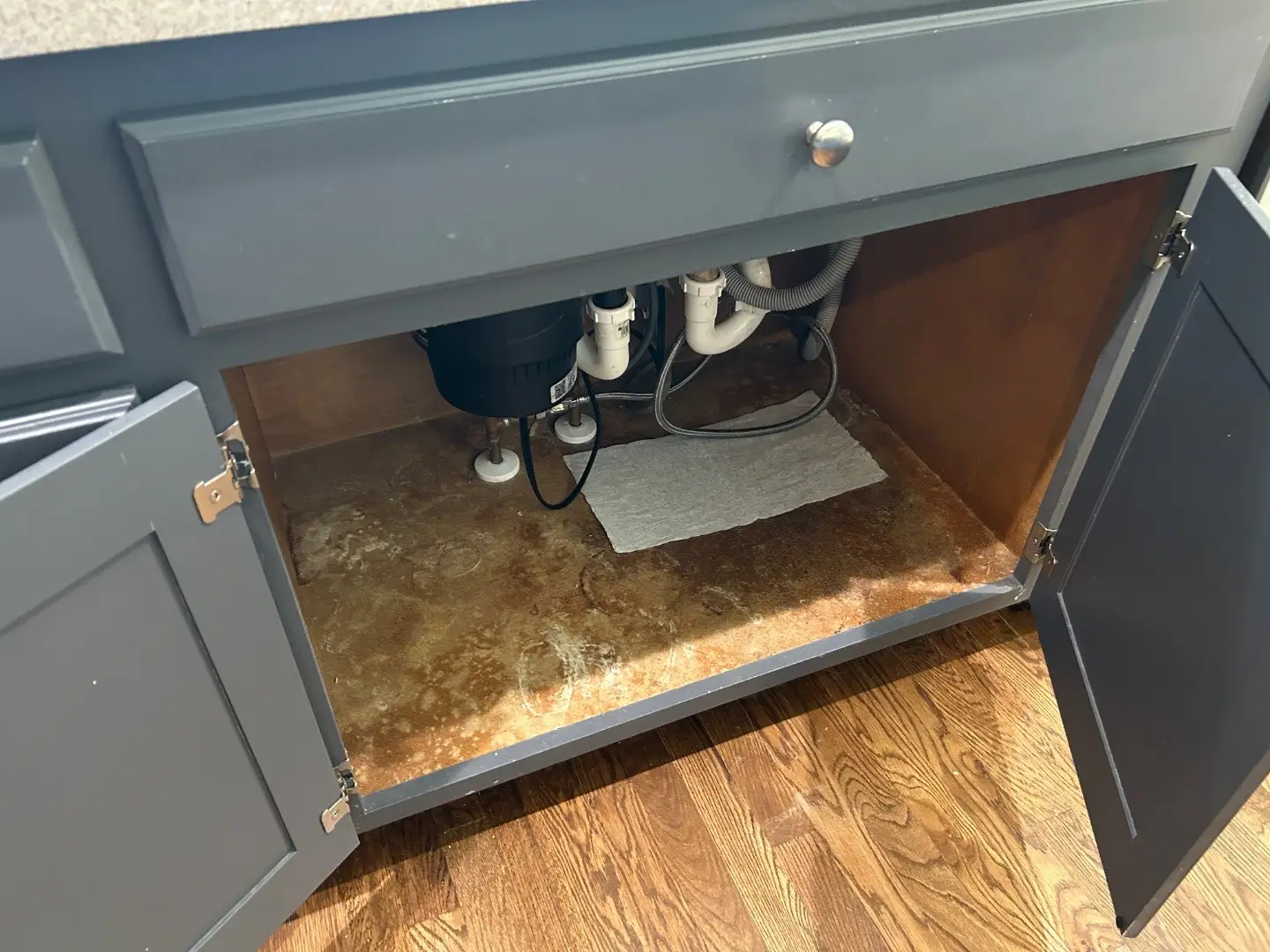 Kitchen sink water damage in Overland Park KS
