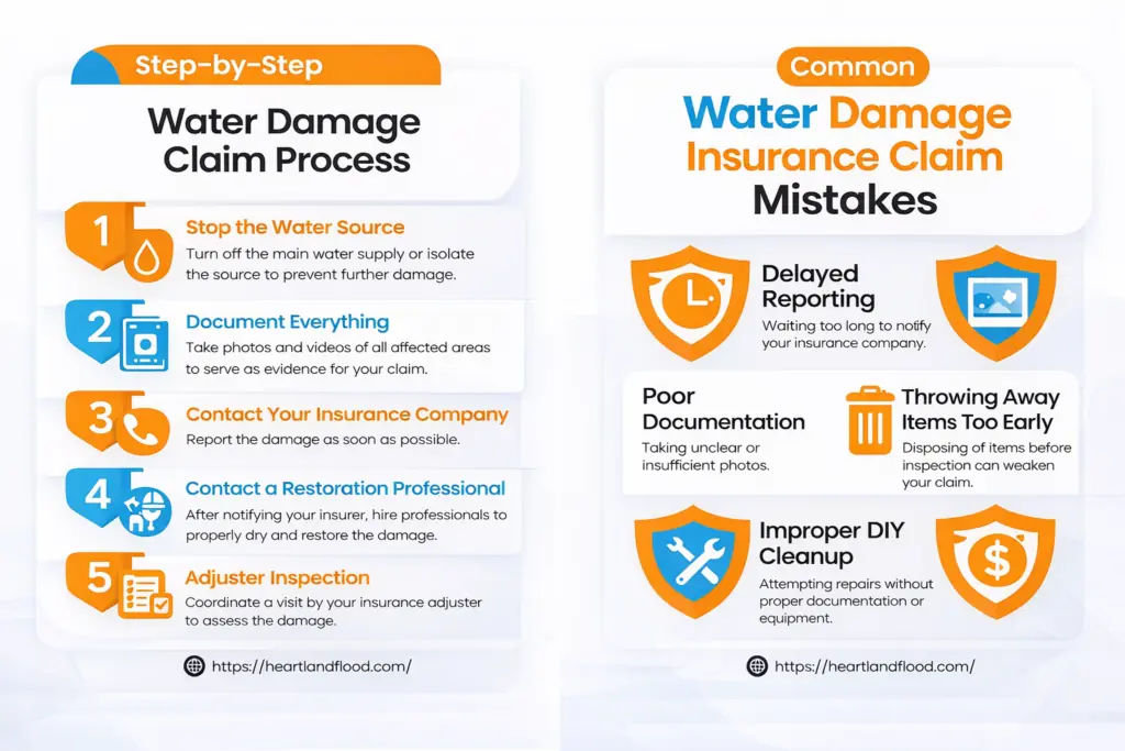 Step-by-step water damage claim process