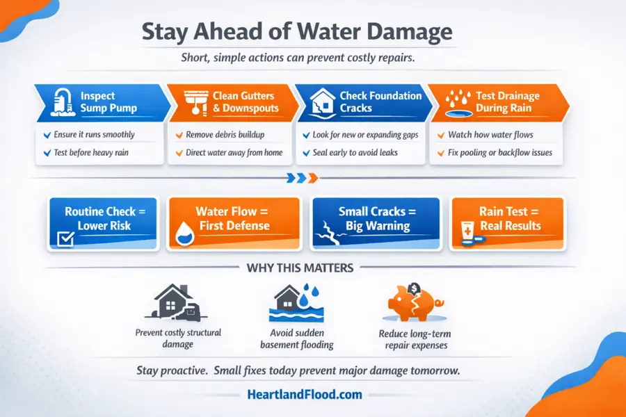 Basement flooding prevention steps