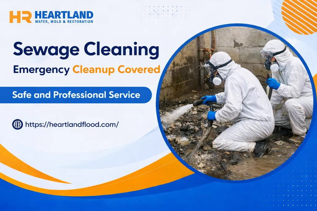 Professional sewage backup cleanup in a Kansas City property