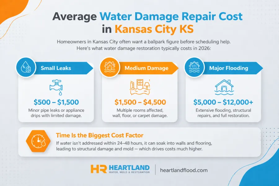 Average water damage repair cost in Kansas City